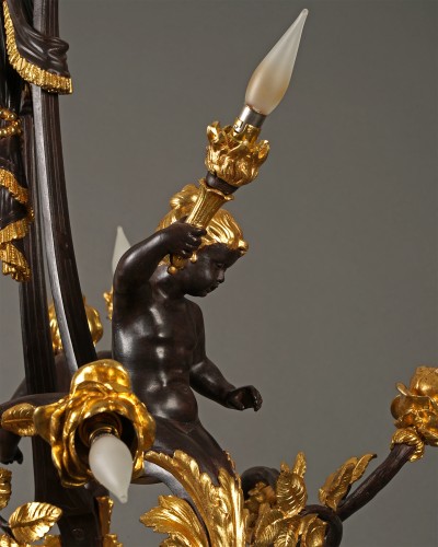 - Boin-Masson - "Cupids" Chandelier, France circa 1880