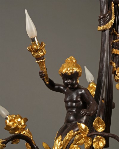 Antiquités - Boin-Masson - "Cupids" Chandelier, France circa 1880