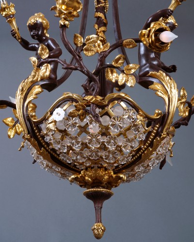 Antiquités - Boin-Masson - "Cupids" Chandelier, France circa 1880