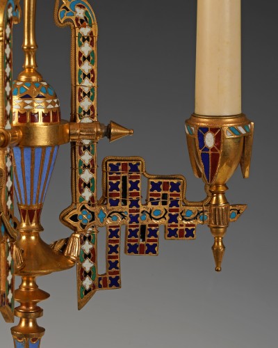 Antiquités - F. Barbedienne - Neo-Byzantine Chandelier, France circa 1880