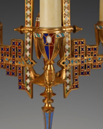 Antiquités - F. Barbedienne - Neo-Byzantine Chandelier, France circa 1880