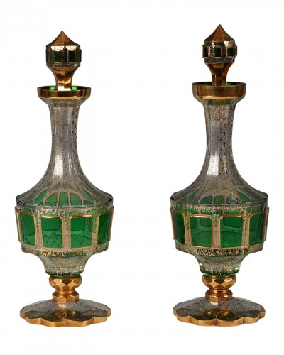 Cristallerie Moser - Paire de carafes, Bohême circa 1890