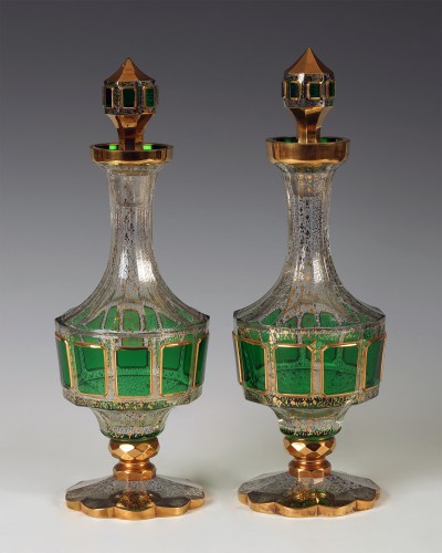 Moser Crystal Factory - Pair of Carafes, Bohemia circa 1890 - 