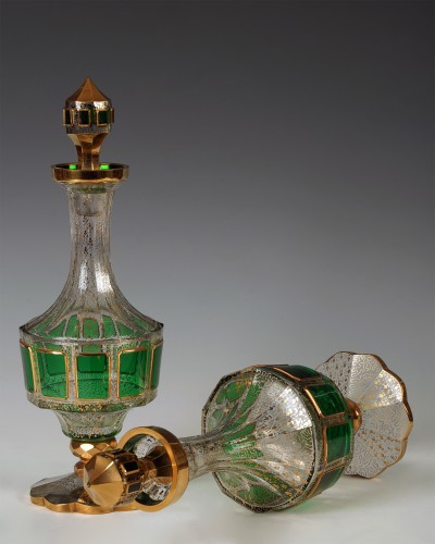  - Moser Crystal Factory - Pair of Carafes, Bohemia circa 1890
