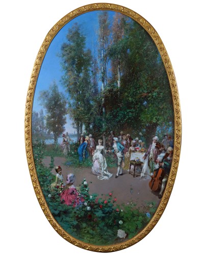 Paintings & Drawings  - G. Simoni, Pair of paintings "Les Fêtes Galantes", Paris, 1881