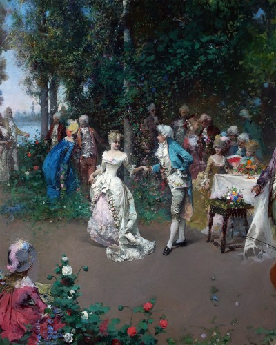 G. Simoni, Pair of paintings "Les Fêtes Galantes", Paris, 1881 - 