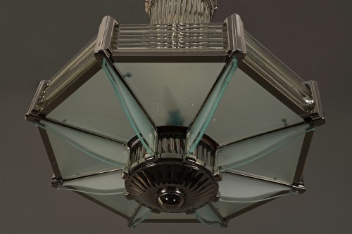 Antiquités - Atelier Petitot, Art Deco Chandelier, France circa 1930