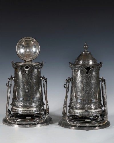 Reed & Barton, Paire de Pichets à eau glacée, Etats-Unis circa 1880 - Tobogan Antiques