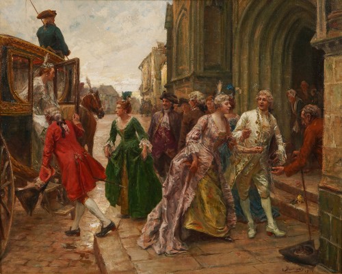 Tableaux et dessins Tableaux du XXe siècle - P. E. Boutigny - L'Arrivée de la Mariée, France 1928