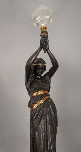 M. Moreau &amp; Val d'Osne, Pair of "Nubian" Torcheres, France, Late 19th cent. - 