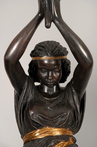 Antiquités - M. Moreau &amp; Val d'Osne, Pair of "Nubian" Torcheres, France, Late 19th cent.