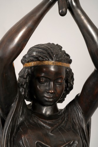 Antiquités - M. Moreau &amp; Val d'Osne, Pair of "Nubian" Torcheres, France, Late 19th cent.