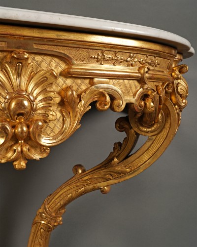 Antiquités - Console en bois sculpté et doré , France circa 1870