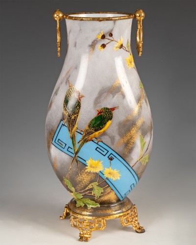  - Baccarat, pair of "Birds" Vases, France circa 1880