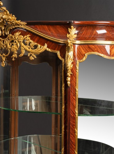 F. Schmit, vitrine d'inspiration Louis XV, France circa 1870 - Napoléon III
