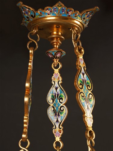 F. Barbedienne, lustre orientalisant et ses appliques, France circa 1880 - 