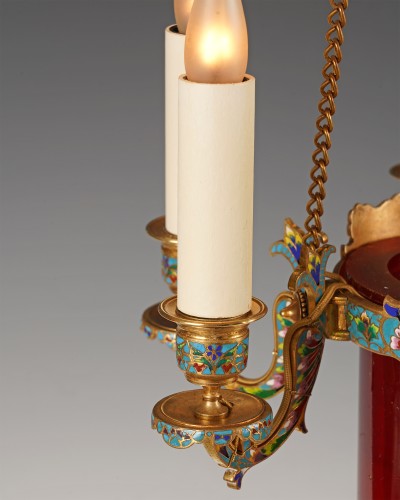  - F. Barbedienne, lustre orientalisant et ses appliques, France circa 1880