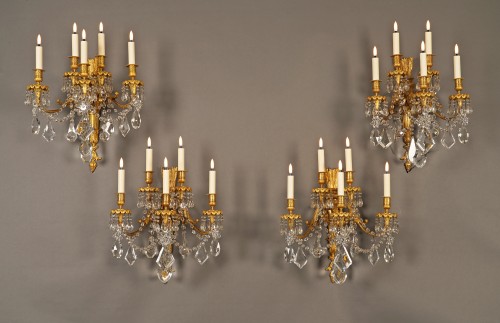 Baccarat, Set of four « Quiver » Wall-lights, France Circa 1890 - Lighting Style 