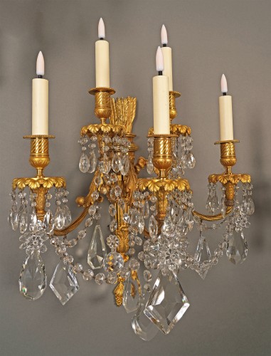 Antiquités - Baccarat, Set of four « Quiver » Wall-lights, France Circa 1890