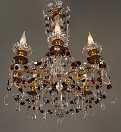 Antiquités - Baccarat, lustre en cristal, France circa 1890