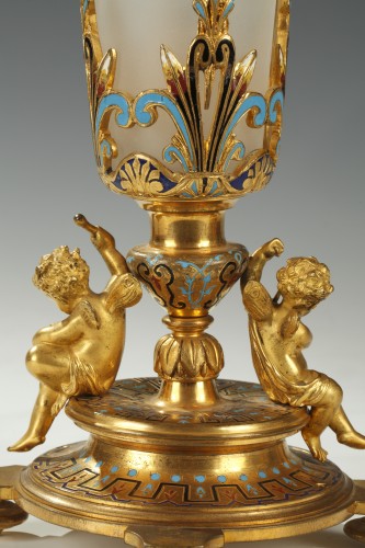 Maison A. Giroux, Pair of Trumpet Vases, France, Circa 1860 - Napoléon III