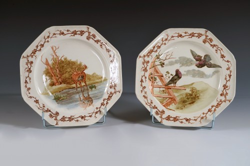 Brown-Westhead Moore & Cie, service de table "aux Fables de la Fontaine", Angleterre circa 18 - Tobogan Antiques