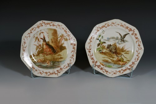 Antiquités - Brown-Westhead Moore & Cie, service de table "aux Fables de la Fontaine", Angleterre circa 18