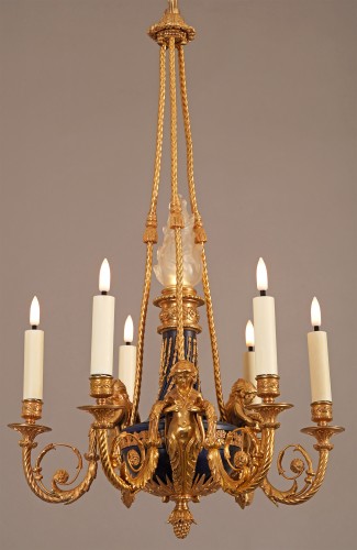 A.-E. Beurdeley, Lustre aux Termes, France circa 1880 - Luminaires Style 