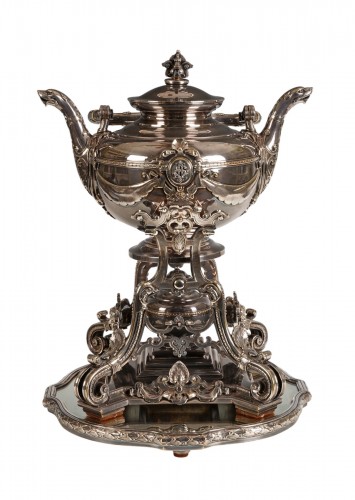 J. Mégemond, Samovar et son plateau, France circa 1870