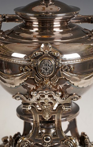 Argenterie et Arts de la table  - J. Mégemond, Samovar et son plateau, France circa 1870