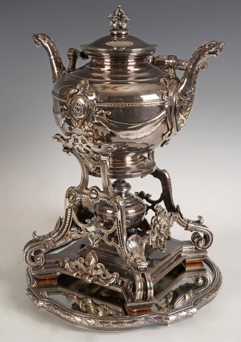 XIXe siècle - J. Mégemond, Samovar et son plateau, France circa 1870