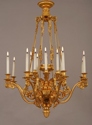 Restauration Period Chandelier, France circa 1830 attributed to G.-J. Galle - Lighting Style Restauration - Charles X
