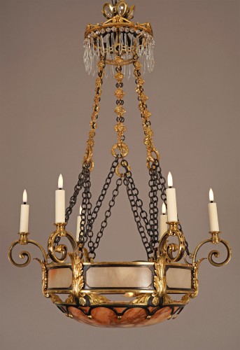Susse Frères et O. Lelièvre, Lustre aux pampres, France circa 1900 - Luminaires Style Art nouveau