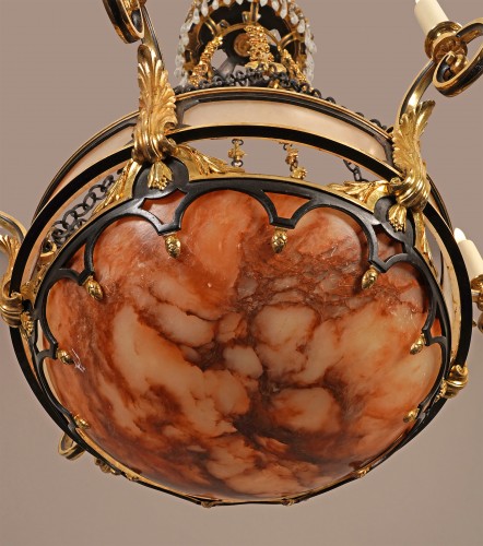 Antiquités - Susse Frères et O. Lelièvre, Lustre aux pampres, France circa 1900