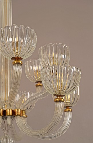 Barovier & Toso, paire de lustres Murano, Italie circa 1940 - 