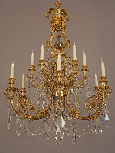 Luminaires Lustre - Lacarriere, Delatour et Cie, lustre aux acanthes, France Circa 1870