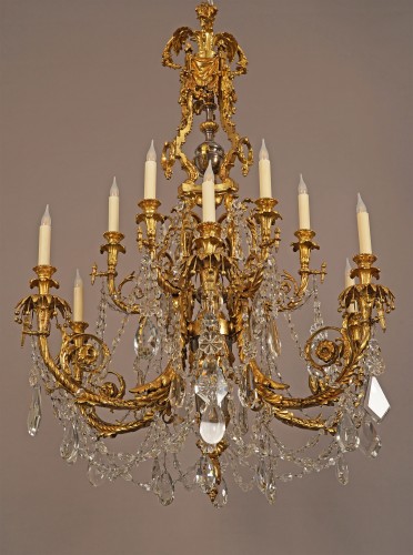 Lacarriere, Delatour et Cie, lustre aux acanthes, France Circa 1870 - Napoléon III