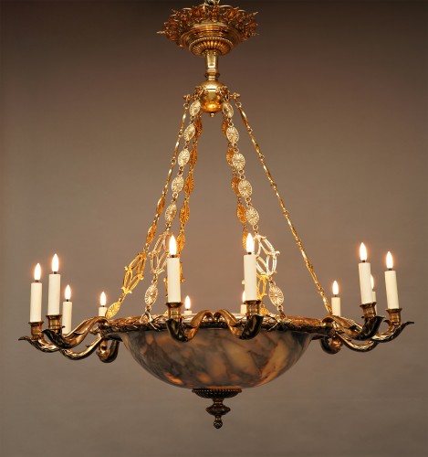 H. Vian, élégante suspension, France circa 1880 - Tobogan Antiques