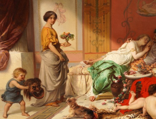 XIXe siècle - Joseph Coomans (1813-1889), Derniers jours de bonheur à Pompéi