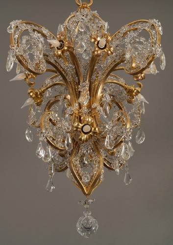 Maison Baguès, lustre « Fleur de Lys », France circa 1900 - Tobogan Antiques