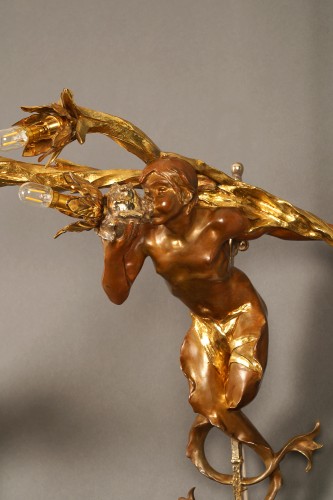 G. de Kerveguen, "Triton and Mermaid" Sconces, France Circa 1890 - 
