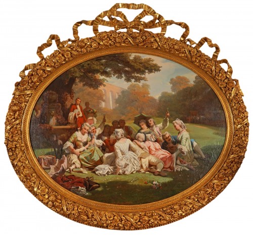 J.-A. Duval Le Camus (1814-1878) - Fête galante dans un parc, circa 1850