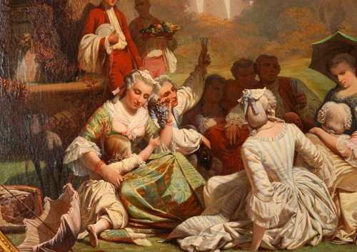 J.-A. Duval Le Camus (1814-1878) - Fête Galante in a park, circa 1880 - 