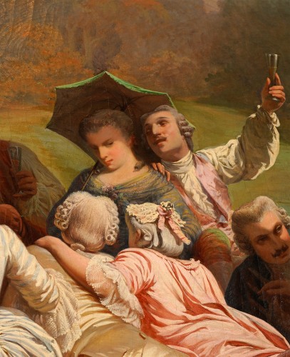 J.-A. Duval Le Camus (1814-1878) - Fête Galante in a park, circa 1880 - 