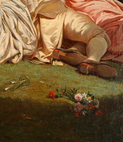  - J.-A. Duval Le Camus (1814-1878) - Fête Galante in a park, circa 1880