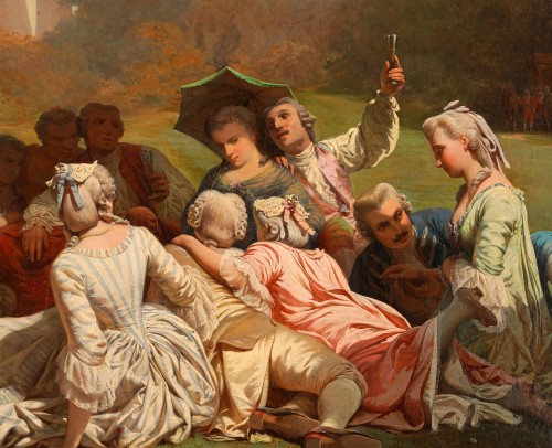 J.-A. Duval Le Camus (1814-1878) - Fête galante dans un parc, circa 1850 - 
