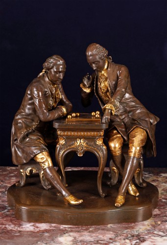 Pierre-Louis Détrier (1822-1897)  « The boules Game », France Circa 1870 - Sculpture Style Napoléon III