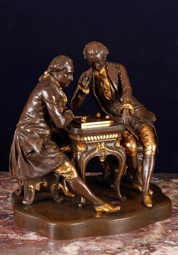 Sculpture  - Pierre-Louis Détrier (1822-1897)  « The boules Game », France Circa 1870