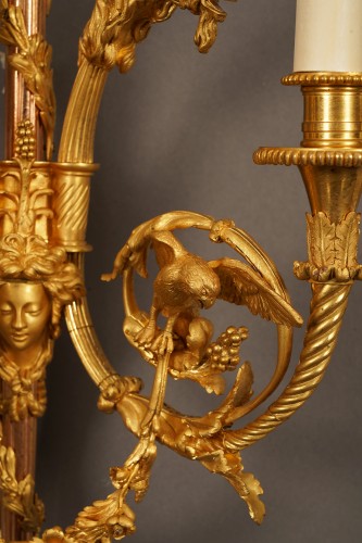 19th century - H. Vian (1860-1905), Pair of wall sconces with goats, France Circa 1870