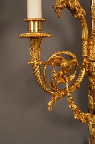 H. Vian (1860-1905), Pair of wall sconces with goats, France Circa 1870 - Napoléon III